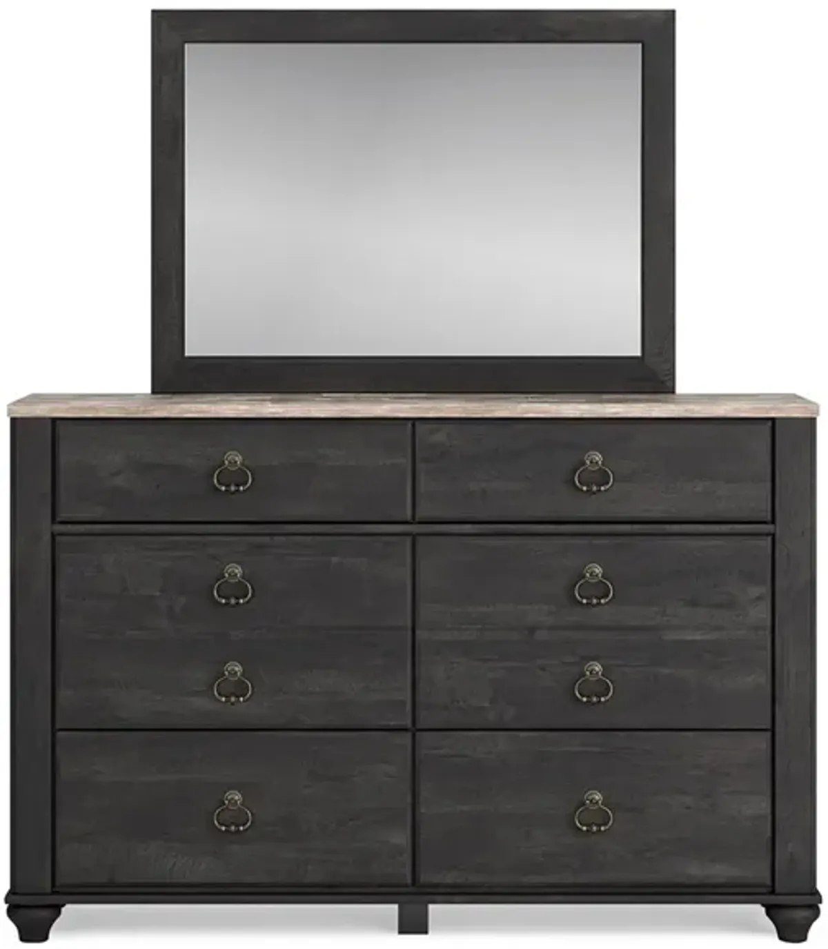 Nanforth Dresser and Mirror in Two-tone by Ashley Furniture