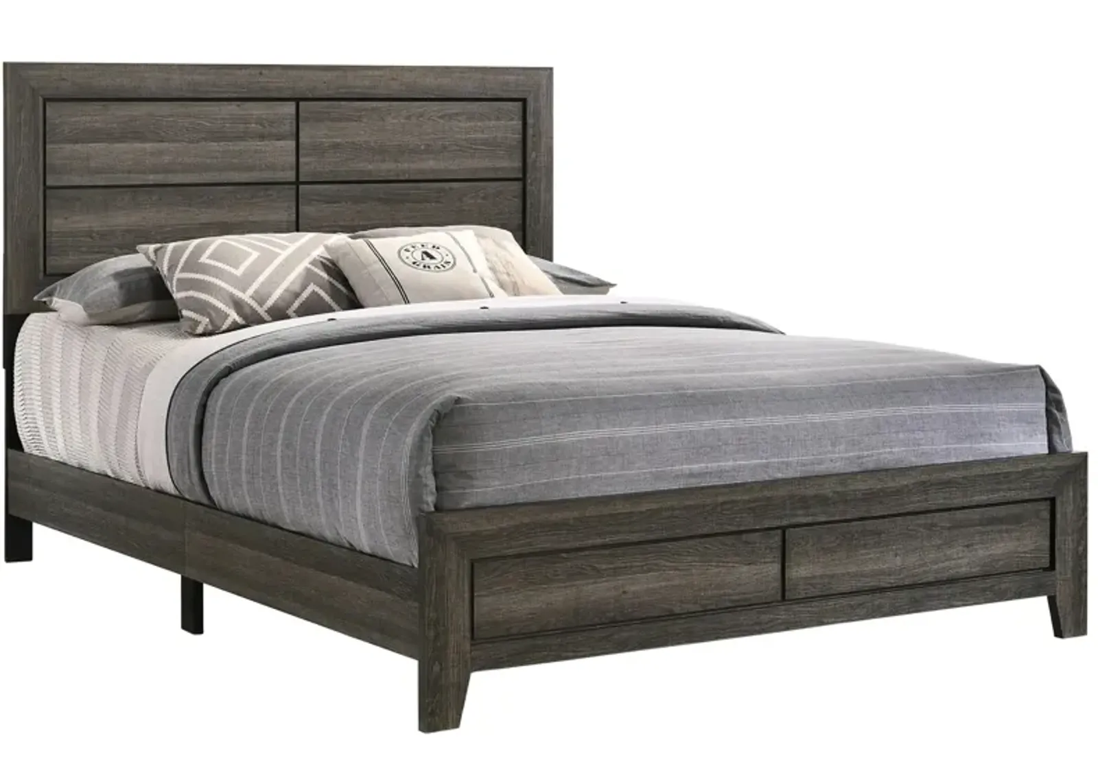 Max Panel Bed w/ USB in Charcoal by Bernards Furniture Group