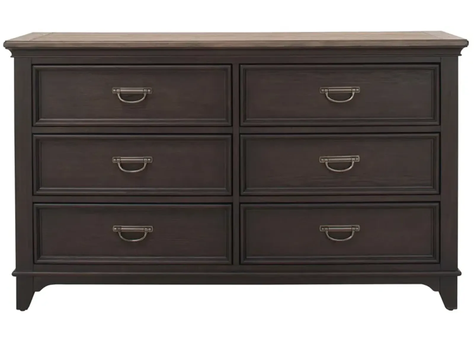 Dakota Dresser in Wirebrushed Black w/ Ember Gray Tops by Liberty Furniture