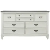 Shelby Dresser in Wirebrushed White with Charcoal Tops by Liberty Furniture