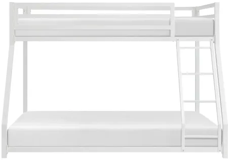 Winfield Twin Over Full Metal Bunk Bed in White by Homelegance