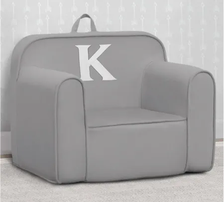 Cozee Monogrammed Chair Letter "K" in Light Gray by Delta Children