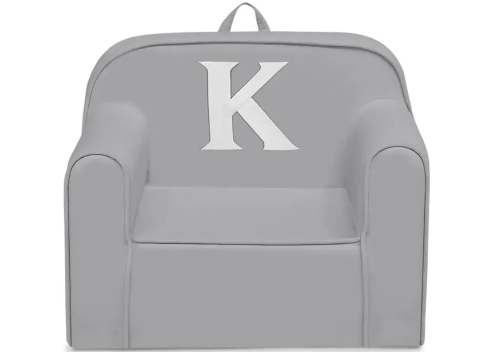 Cozee Monogrammed Chair Letter "K" in Light Gray by Delta Children