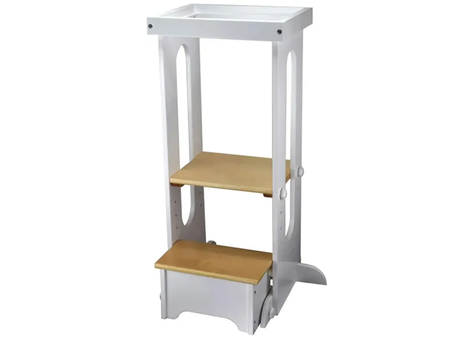 Little Partners Explore N Store Learning Tower in Soft White w/ Natural by BK Furniture