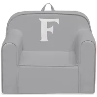 Cozee Monogrammed Chair Letter "F" in Light Gray by Delta Children