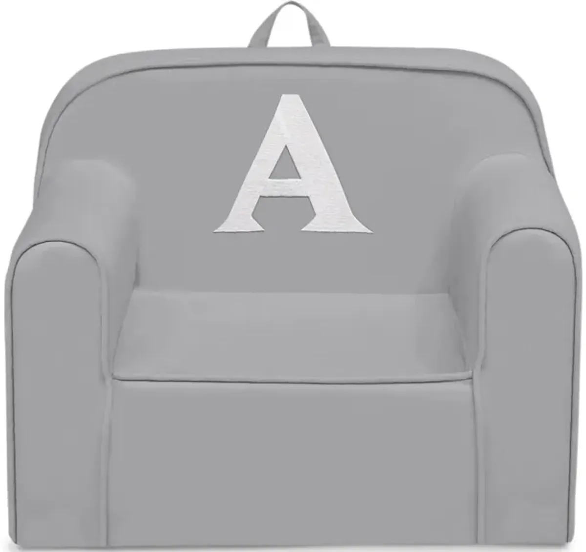 Cozee Monogrammed Chair Letter "A" in Light Gray by Delta Children