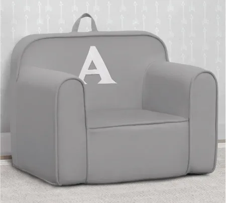 Cozee Monogrammed Chair Letter "A" in Light Gray by Delta Children