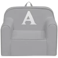 Cozee Monogrammed Chair Letter "A" in Light Gray by Delta Children