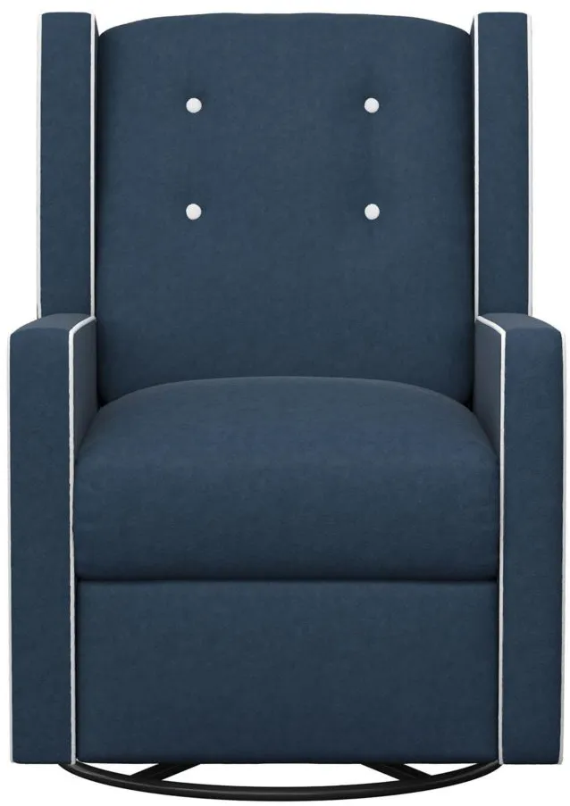 Mikayla Swivel Glider Rocker Recliner Chair in Blue by DOREL HOME FURNISHINGS