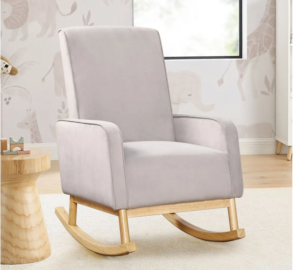 Drew Rocking Chair By Delta Children in Cloud Gray w/Natural by Delta Children