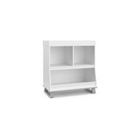Storkcraft Modern Changing Table with Storage and Removable Topper in White/Pebble Gray by Bellanest