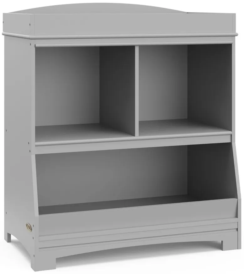 Graco Benton Changing Table with Storage and Removable Topper in Pebble Gray by Bellanest