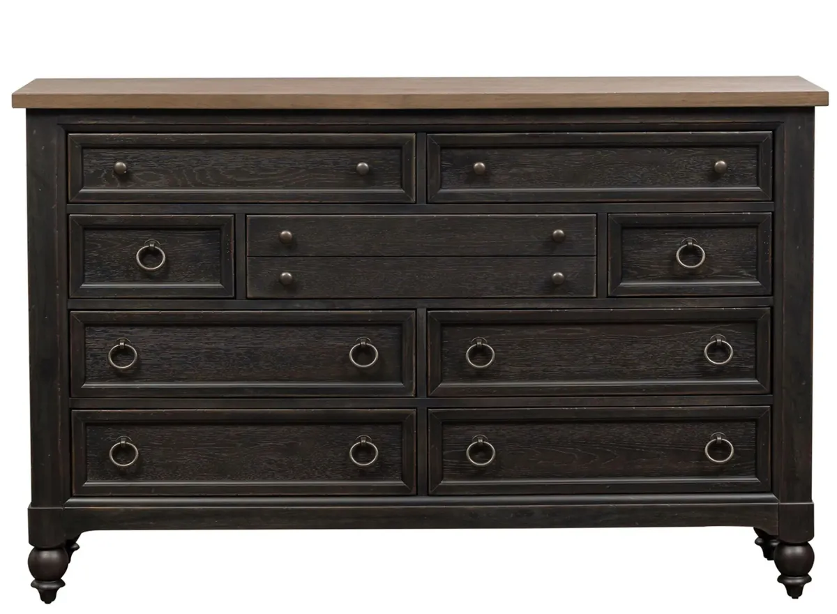 Coventry 9-drawer Dresser in Dusty Taupe & Black by Liberty Furniture