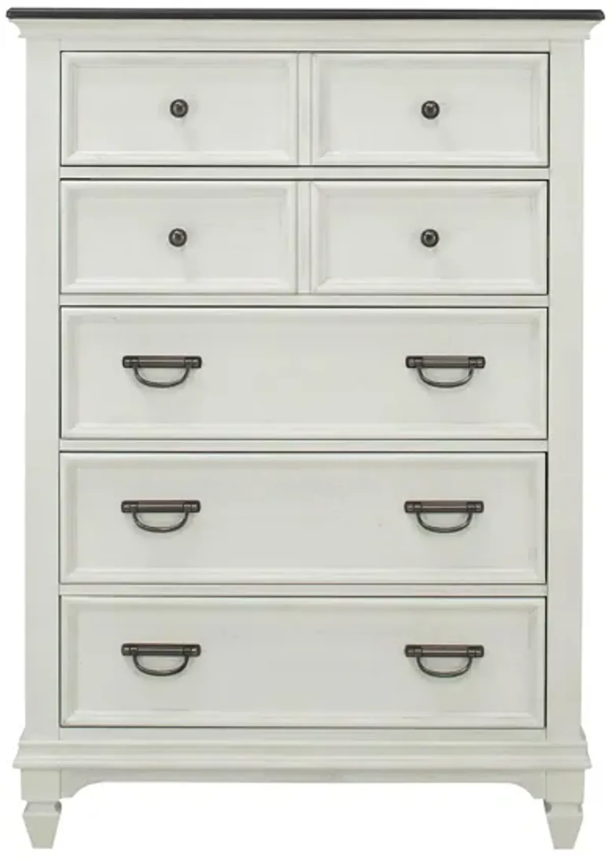 Shelby Chest in Wirebrushed White with Charcoal Tops by Liberty Furniture