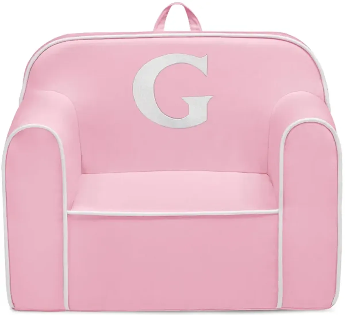 Cozee Monogrammed Chair Letter "G" in Pink/White by Delta Children