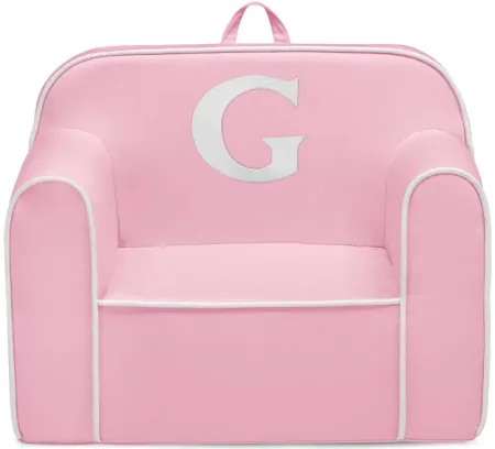 Cozee Monogrammed Chair Letter "G" in Pink/White by Delta Children
