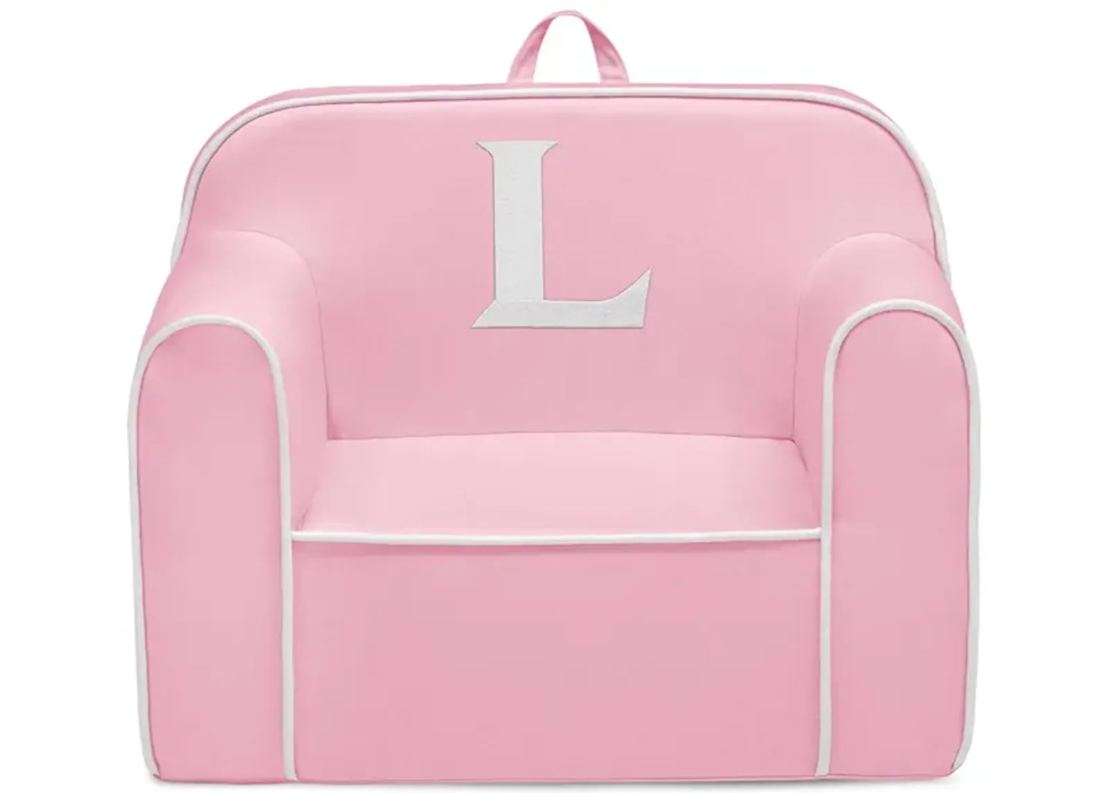 Cozee Monogrammed Chair Letter "L" in Pink/White by Delta Children