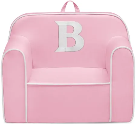 Cozee Monogrammed Chair Letter "B" in Pink/White by Delta Children