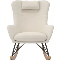 Robbie Rocker Accent Chair with Storage Pockets in Beige by DOREL HOME FURNISHINGS