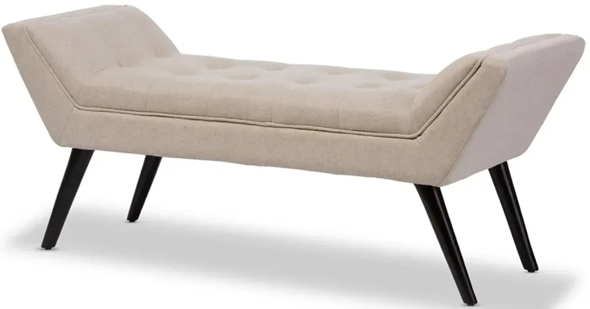 Tamblin Mid-century Bench in Dark Beige by Wholesale Interiors