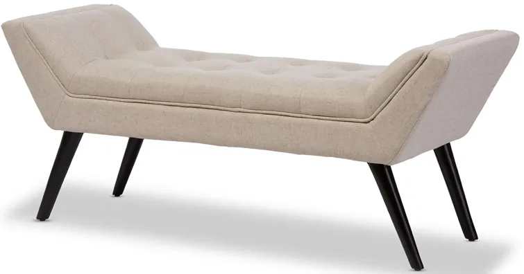 Tamblin Mid-century Bench in Dark Beige by Wholesale Interiors