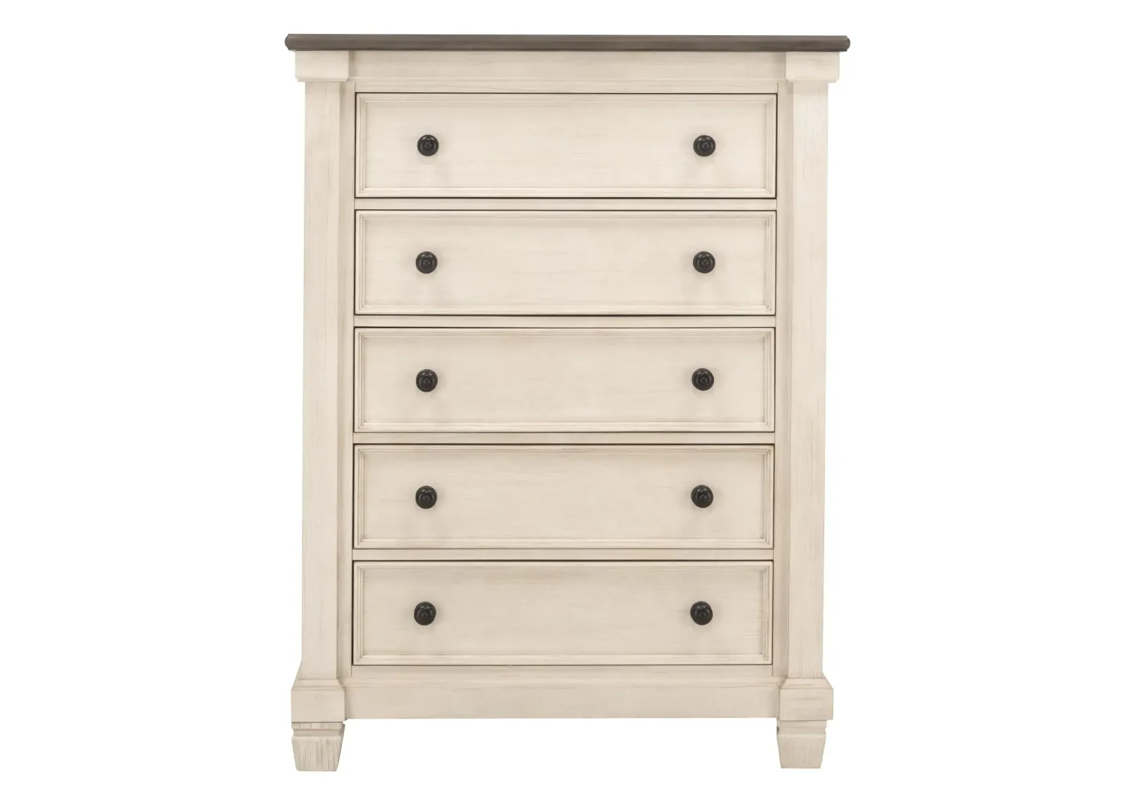 Andover Bedroom Chest in Antique White/Brown Gray by Bellanest