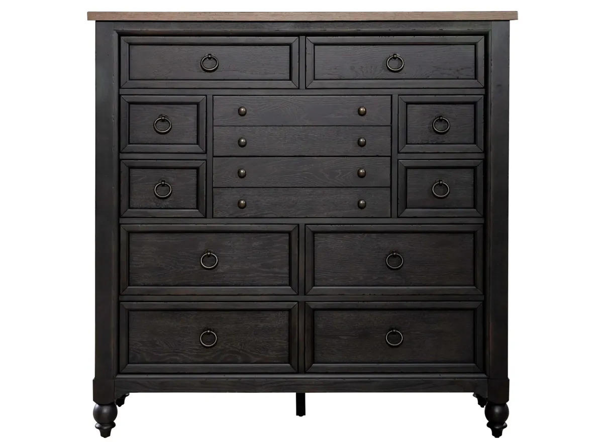 Coventry 12-drawer Chesser in Dusty Taupe & Black by Liberty Furniture