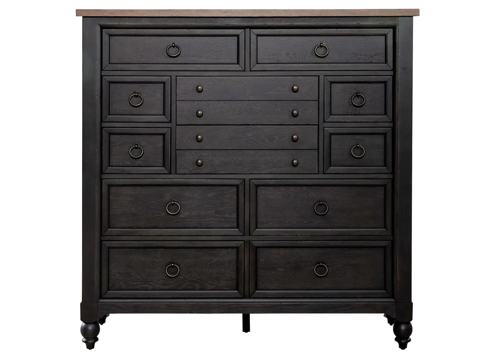 Coventry 12-drawer Chesser in Dusty Taupe & Black by Liberty Furniture