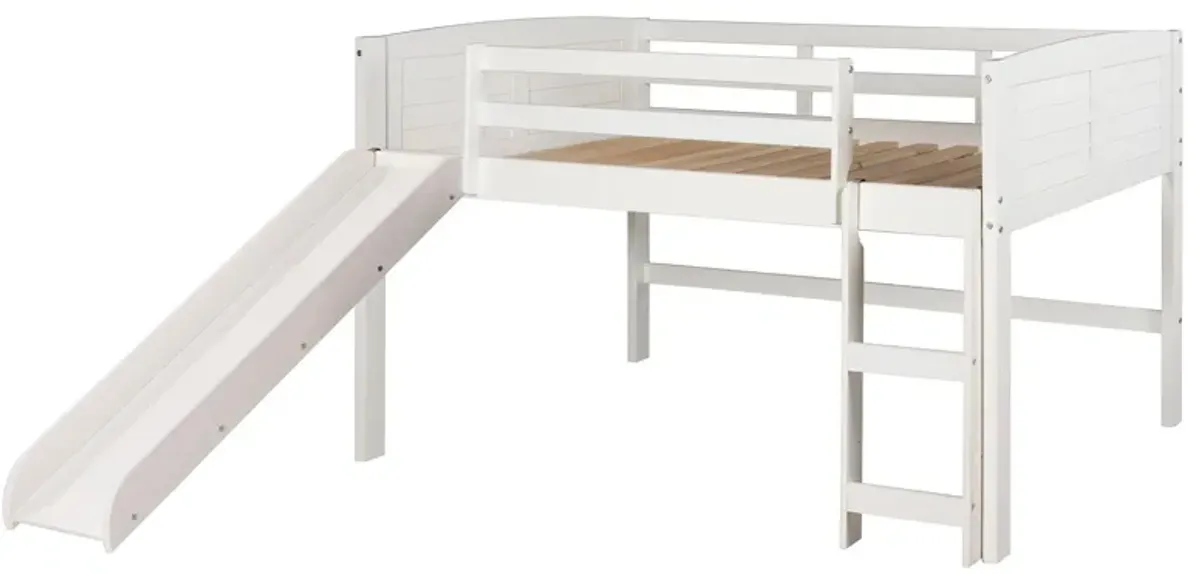 Donco Louver Low Loft Bed with Slide