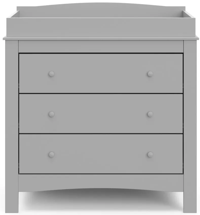 Nolan 3-Drawer Chest w/Topper in Pebble Gray by Bellanest