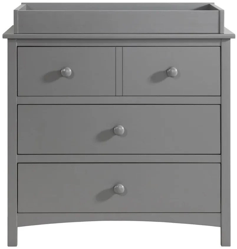 Oxford Baby Universal 3-Drawer Dresser & Changing Topper in Dove Gray by M DESIGN VILLAGE