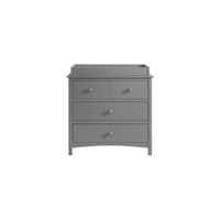 Oxford Baby Universal 3-Drawer Dresser & Changing Topper in Dove Gray by M DESIGN VILLAGE