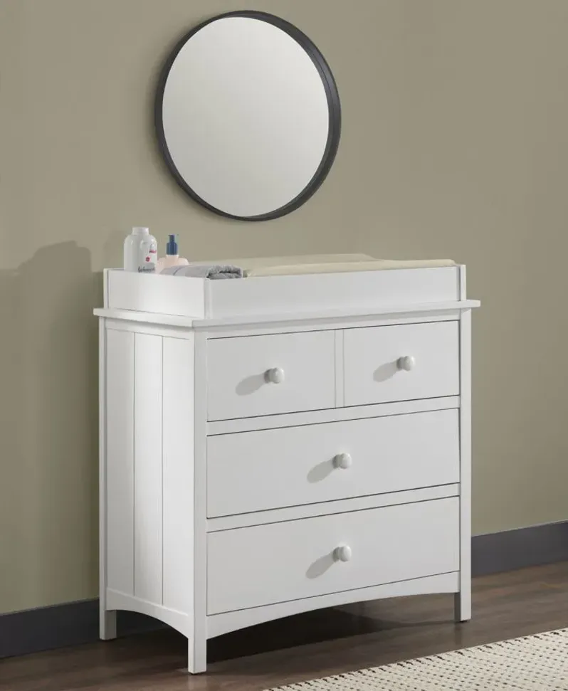 Oxford Baby Universal 3-Drawer Dresser & Changing Topper in Snow White by M DESIGN VILLAGE