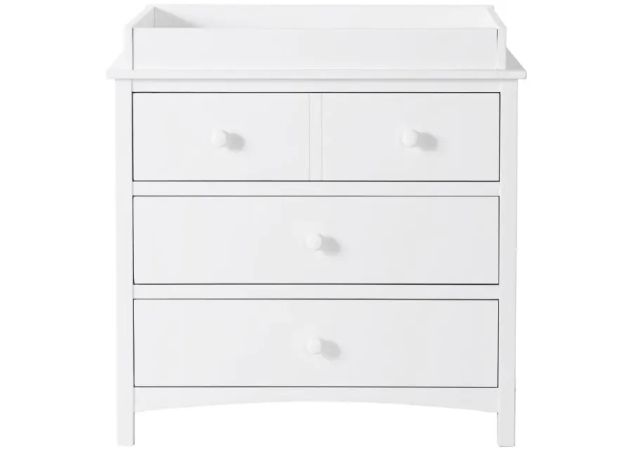 Oxford Baby Universal 3-Drawer Dresser & Changing Topper in Snow White by M DESIGN VILLAGE