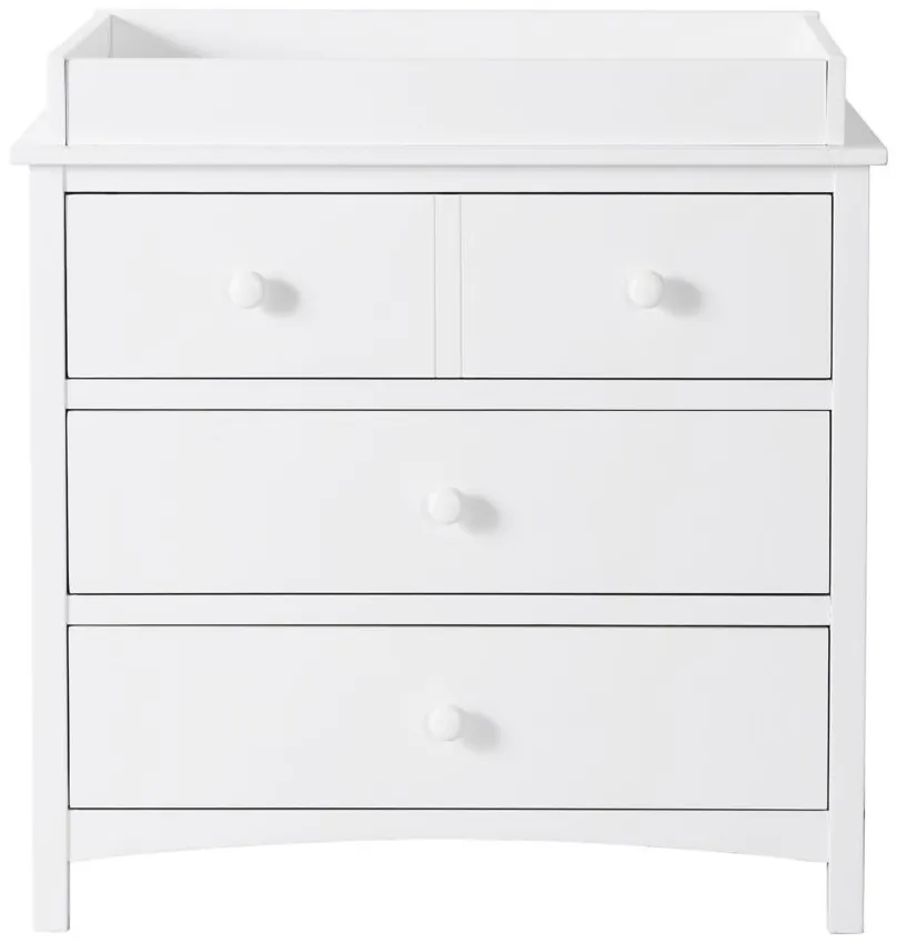 Oxford Baby Universal 3-Drawer Dresser & Changing Topper in Snow White by M DESIGN VILLAGE