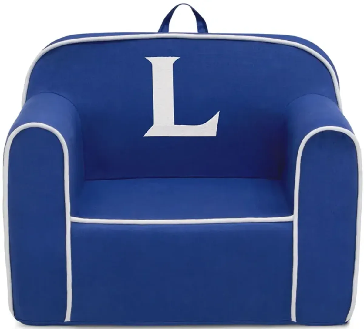 Cozee Monogrammed Chair Letter "L" in Navy/White by Delta Children