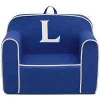 Cozee Monogrammed Chair Letter "L" in Navy/White by Delta Children