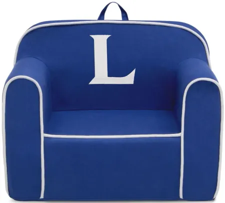 Cozee Monogrammed Chair Letter "L" in Navy/White by Delta Children