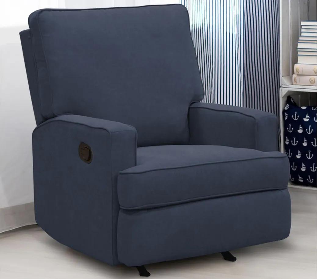 Salma Glider Rocker Recliner Chair in Navy by DOREL HOME FURNISHINGS