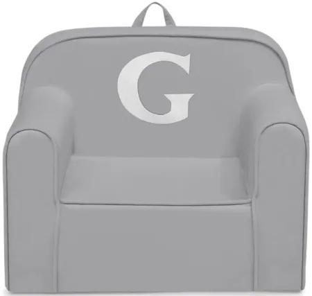 Cozee Monogrammed Chair Letter "G" in Light Gray by Delta Children