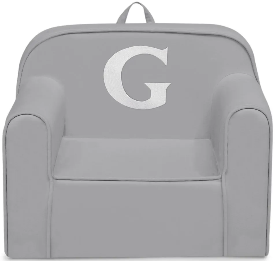 Cozee Monogrammed Chair Letter "G" in Light Gray by Delta Children
