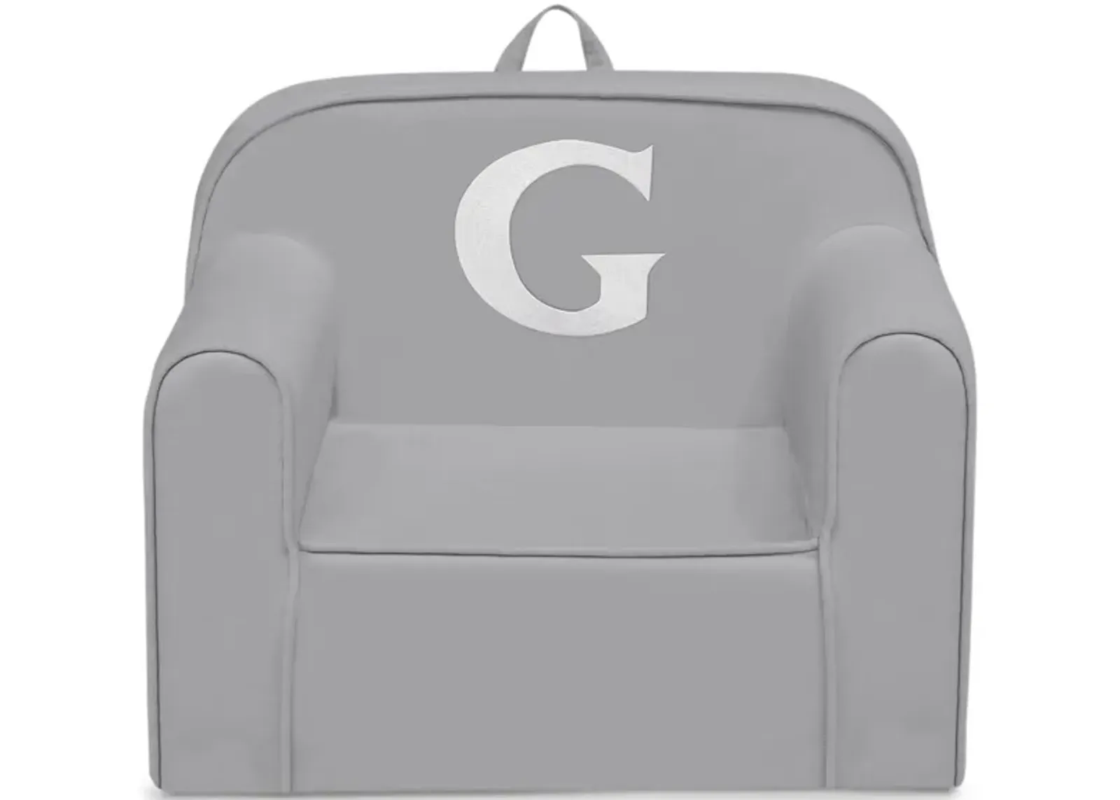 Cozee Monogrammed Chair Letter "G" in Light Gray by Delta Children