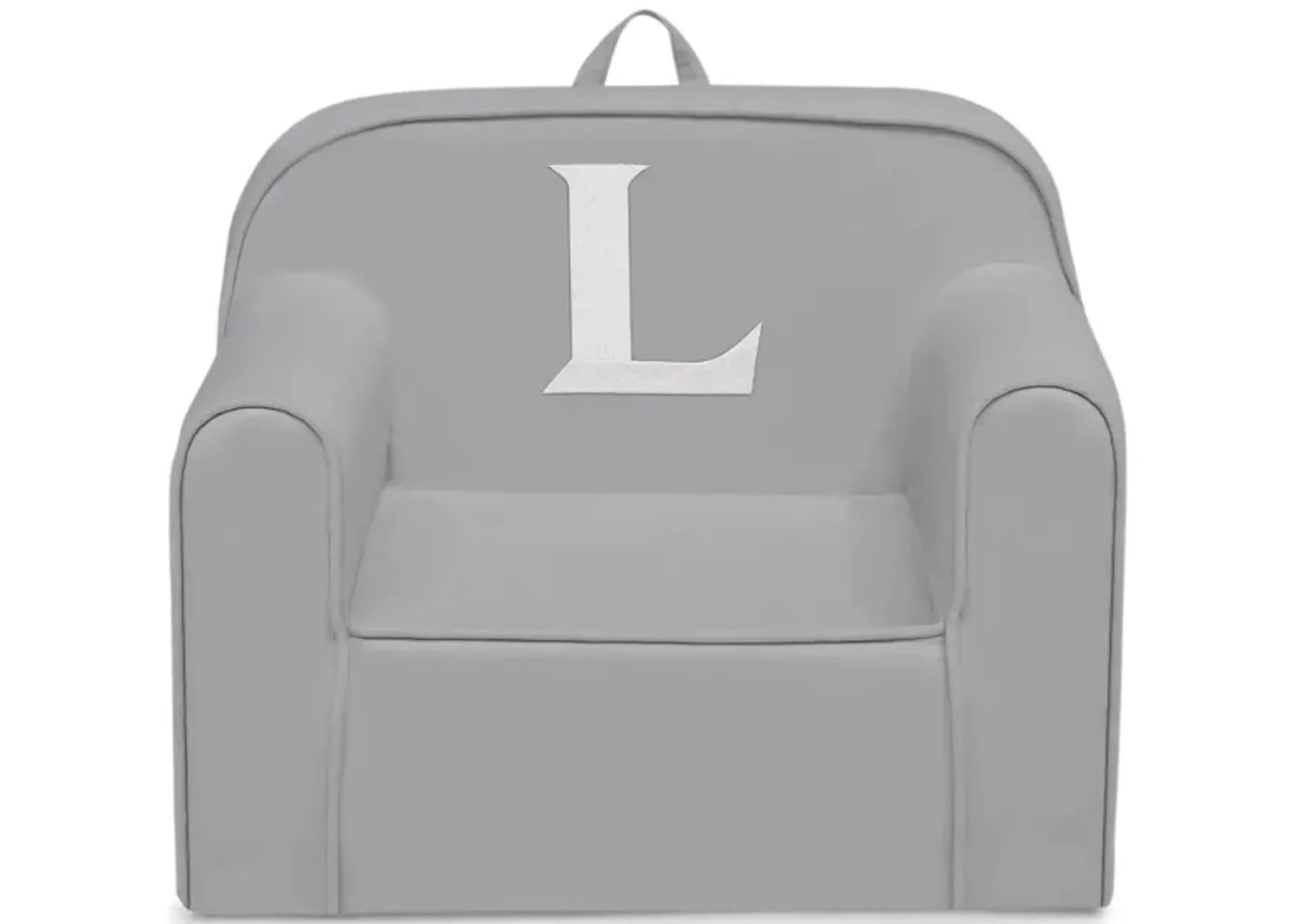 Cozee Monogrammed Chair Letter "L" in Light Gray by Delta Children