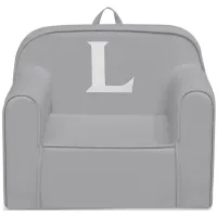 Cozee Monogrammed Chair Letter "L" in Light Gray by Delta Children