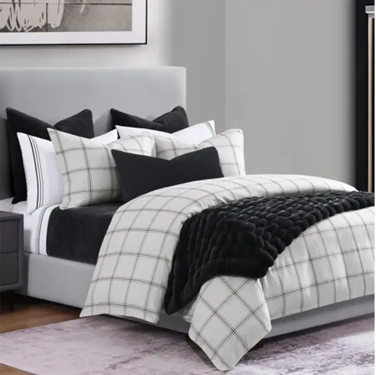 Windowpane Plaid 3-pc.Duvet Cover Set