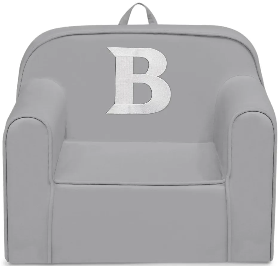 Cozee Monogrammed Chair Letter "B" in Light Gray by Delta Children