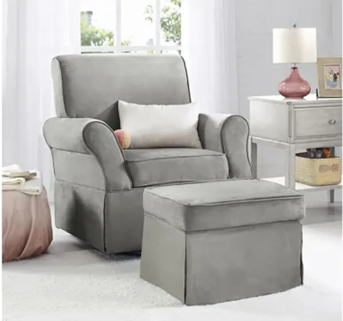 Baby Relax Kelyan Swivel Glider Chair & Ottoman Set