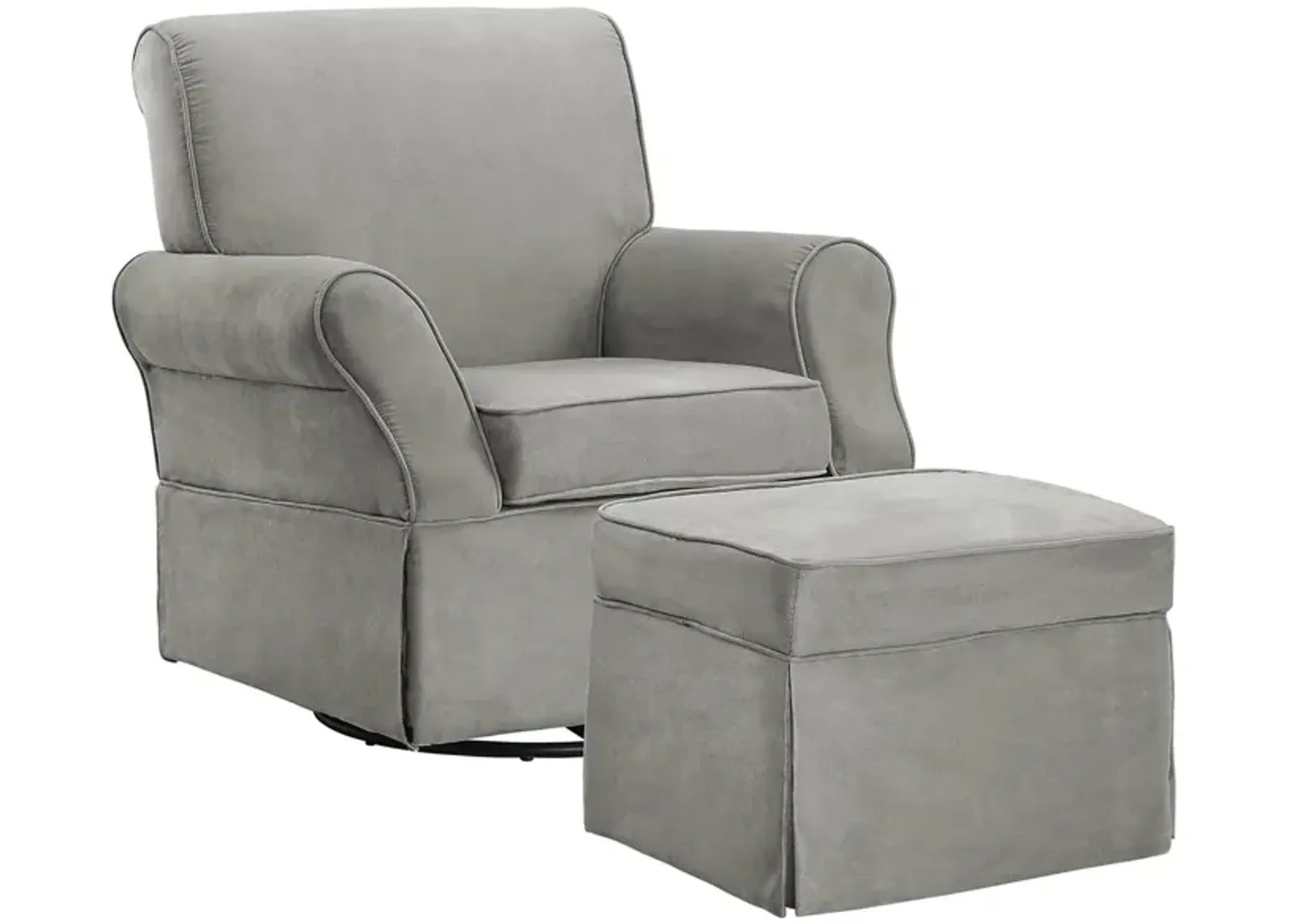 Baby Relax Kelyan Swivel Glider Chair & Ottoman Set in Gray by DOREL HOME FURNISHINGS