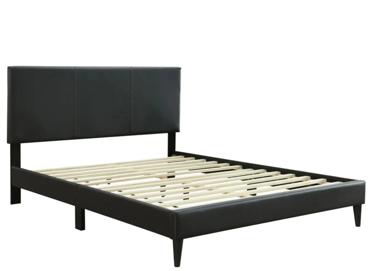 Chana Upholstered Bed w/ USB in Black by Bernards Furniture Group