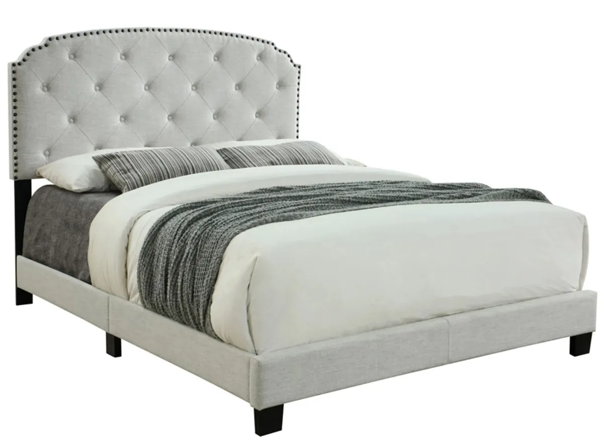 Olivia Upholstered Bed in Off White by Bernards Furniture Group